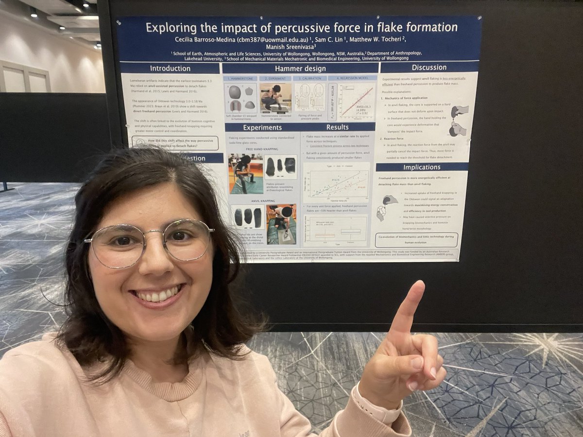 Cecilia Barroso-Medina (@ceciliabm_) on Twitter photo Had a great time explaining our work in biomechanics on stone tool production during the Annual Meting of the Paleoanthropology Society at LA! <a href="/CAS_UOW/">UOW Archaeology</a> now, #AABA2024 ! Had a great time explaining our work in biomechanics on stone tool production during the Annual Meting of the Paleoanthropology Society at LA! <a href="/CAS_UOW/">UOW Archaeology</a> now, #AABA2024 !