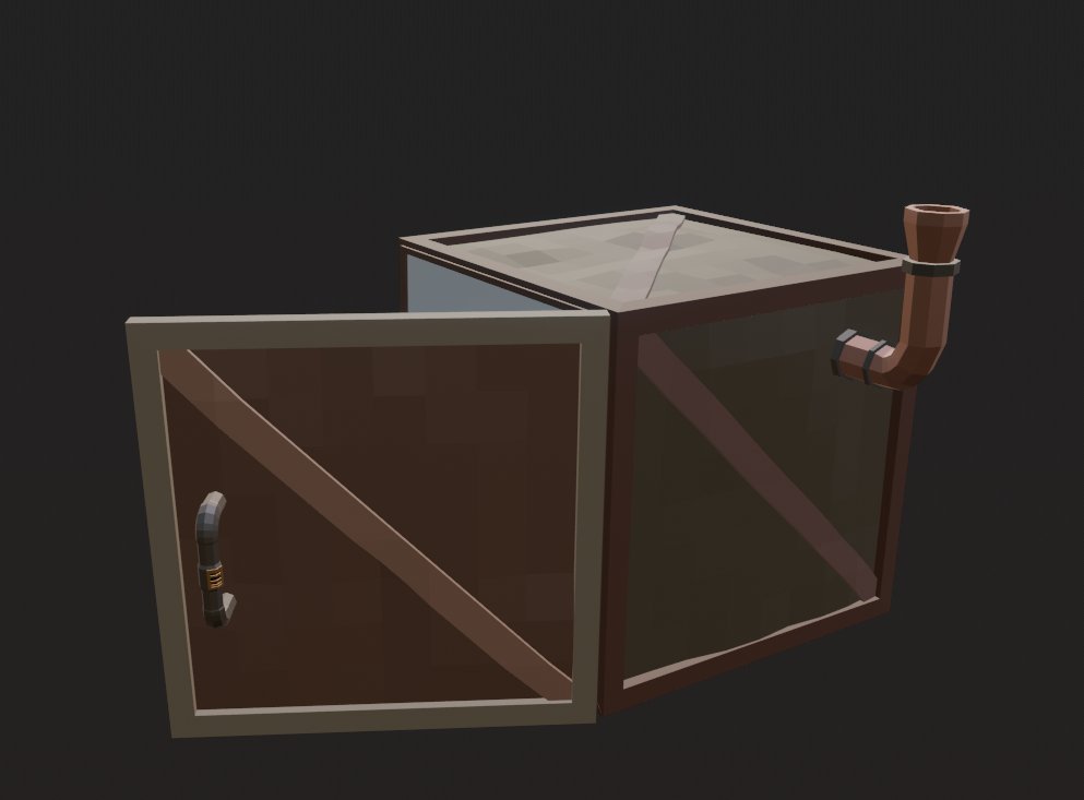 MrFredMakesGame's tweet photo. Made a magic fridge for the tavern, its run through crystalized ice magic and even has a small lightbulb up top, some goblin engineering at its finest #artist #art #3Dart #3Dartist #blender #goblin #goblinengineering #magic #tavern https://t.co/y8dwzMKq0v