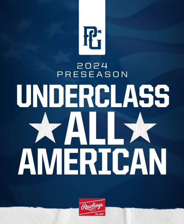 Thanks <a href="/PerfectGameUSA/">Perfect Game USA</a> and <a href="/RawlingsSports/">Rawlings Baseball</a> for naming me 2024 preseason all American honorable mention. perfectgame.org/all_americans/…