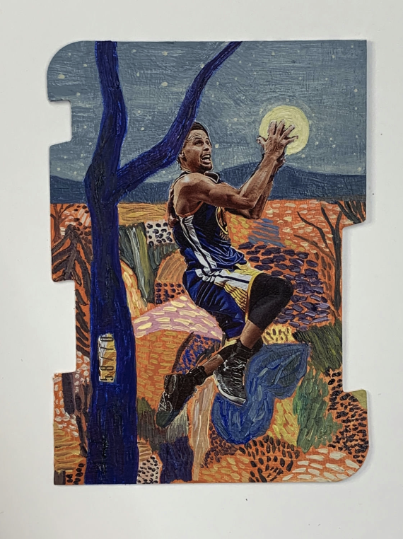 ProjectCurrency's tweet photo. Release Date: 11/19/2023
Initial TCP Market Value (at Release Date): $380.00
Raw Card Average Value: $45.00
Artwork Title: To the moon and back
Artist: Lombardi
Medium: Oil paint on authentic 2015-16 Panini Donruss Stephen Curry trading card #120 (SN 58/70) https://t.co/ex958UaKAd