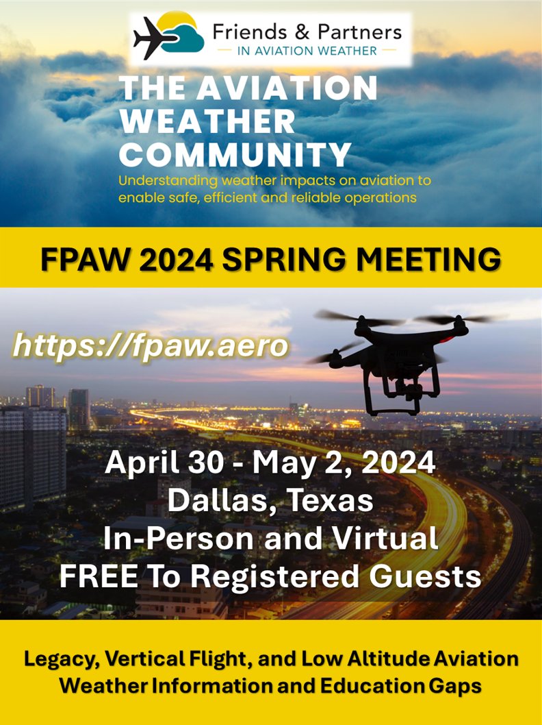 Register at: fpaw.aero/events/2024/fp… 

<a href="/VTOLsociety/">The Vertical Flight Society</a> <a href="/verticalavi/">Vertical Aviation International</a> <a href="/IHST_helicopter/">U.S. Helicopter Safety Team (USHST)</a> <a href="/VAST_Aero/">Vertical Aviation Safety Team (VAST)</a> <a href="/NASA/">NASA</a> <a href="/FAANews/">The FAA ✈️</a> <a href="/NTSB/">NTSB</a> <a href="/NASAOofficial/">National Association of State Aviation Officials</a> <a href="/NOAA/">NOAA</a> <a href="/AAMS/">AAMS</a> <a href="/NEMSPA/">NEMSPA</a> #Weather #aviation #helicopter #airplane
