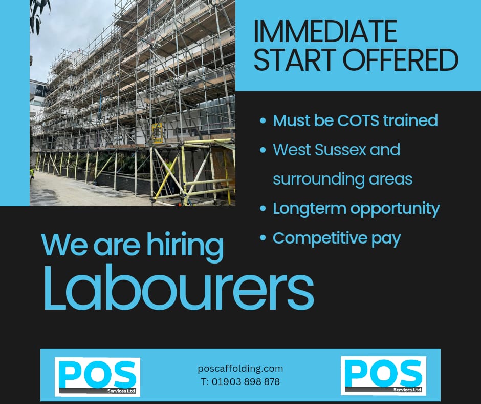 Hiring in WEST SUSSEX
T: 01903 898 878
#scaffoldingjobsuk #scaffjobs
#poscaffolding #poscaffoldingservices #scaffoldingservices #scaffolding #scaffoldinguk #sussexjobs #constructionjobs #scaff