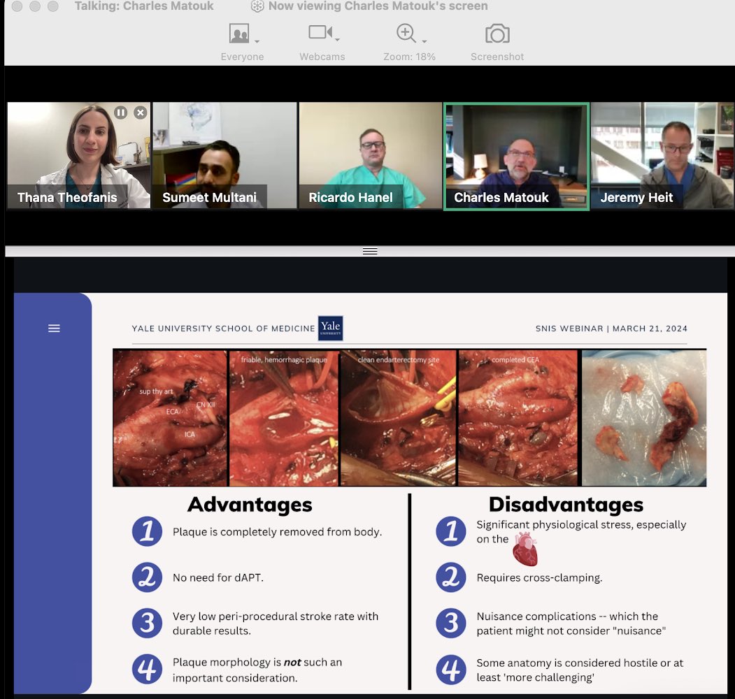 Thank you again to Dr. Heit and Dr. Multani for organizing a great webinar. It was a privilege to participate on this panel. A lot of good discussion amongst the group! <a href="/JeremyHeitMDPHD/">Jeremy Heit, MD, PhD</a> <a href="/SNISinfo/">SNIS Info</a> <a href="/MatoukCharles/">Charles Matouk</a> <a href="/drricardohanel/">@ricardohanel</a>  #SNISinsights