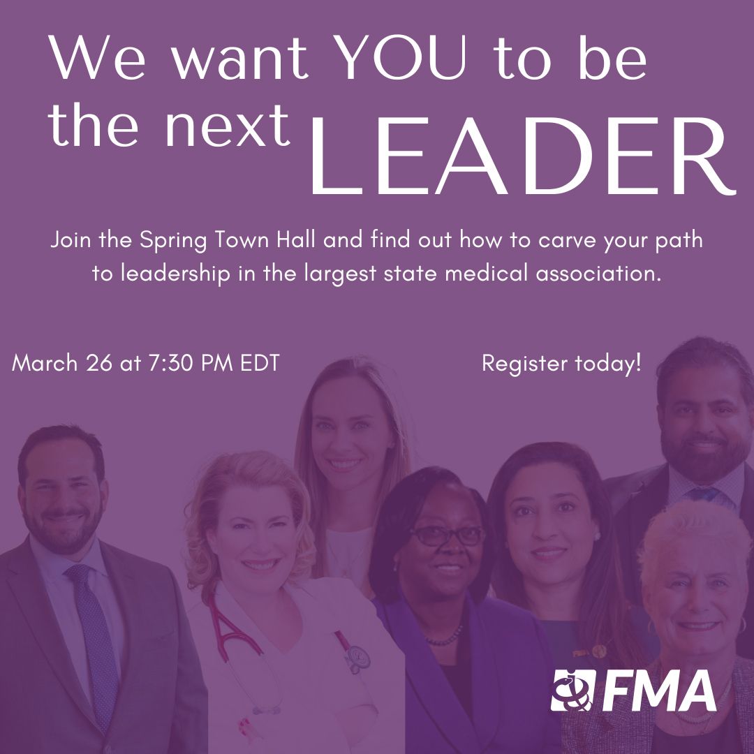 The FMA is passionate about developing current and future physician leaders. Join us Tuesday, March 26th for an in-depth conversation on the opportunities available to EVERY Florida physician. Don't miss it! Register now: buff.ly/3IN6TjW