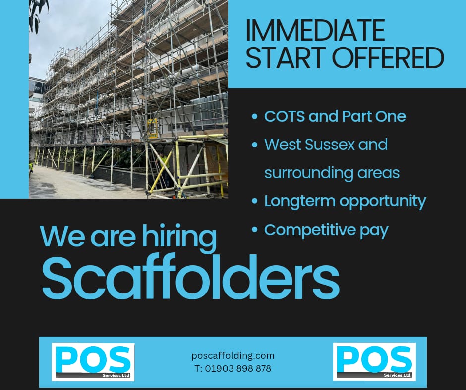 Hiring in WEST SUSSEX
T: 01903 898 878
#scaffoldingjobsuk #scaffjobs
#poscaffolding #poscaffoldingservices #scaffoldingservices #scaffolding #scaffoldinguk #sussexjobs #constructionjobs #scaff