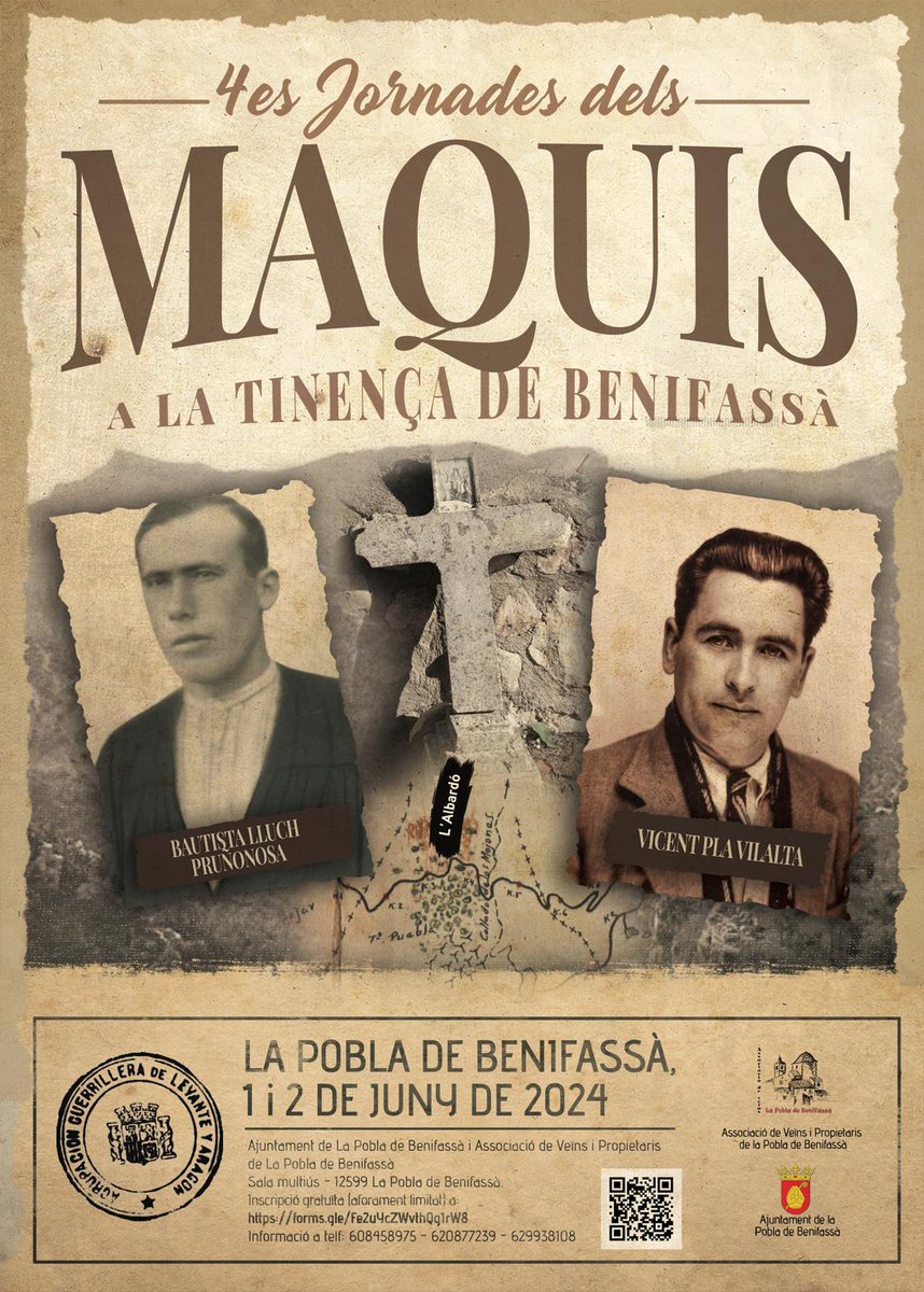 4es Jornades dels Maquis a la Tinença de Benifassà. 1 i 2 de juny. 
 Enguany dedicades a la Llei de Fugues. Amb xerrades, rutes guiades, homenatge a víctimes, presentacions literàries i actuacions musicals...