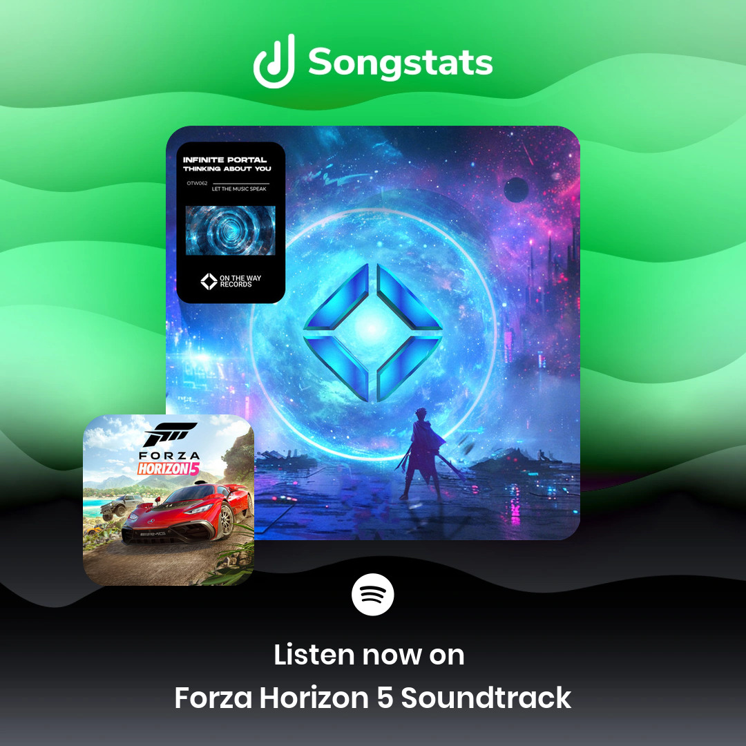 SongstatsApp's tweet photo. @infiniteportall Love your new release!! "Thinking About You" got added to 'Forza Horizon 5 Soundtrack' with over 28.5K Followers on Spotify! Find even more awesome insights on Songstats. https://t.co/G8TdsIhPFp