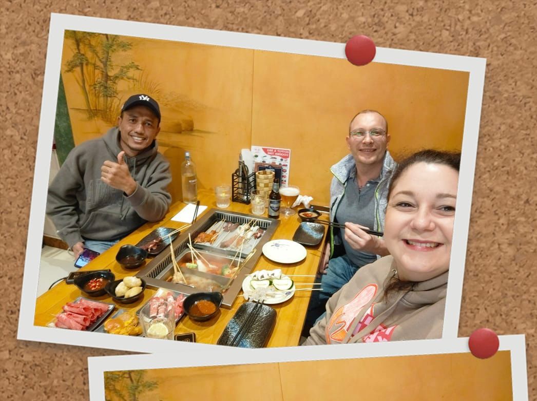Axxaz_Marine's tweet photo. Dinner time on mvs Maya! 🌅 After sunset Zainal sits down for dinner with captain Mario & his wife Georgiana 🈯🈲🈶 Can you recognise the food? 🍽️ #timeforfood #captainandcrew #inlandshipping #axxazmarine https://t.co/ukZg7ORWNY