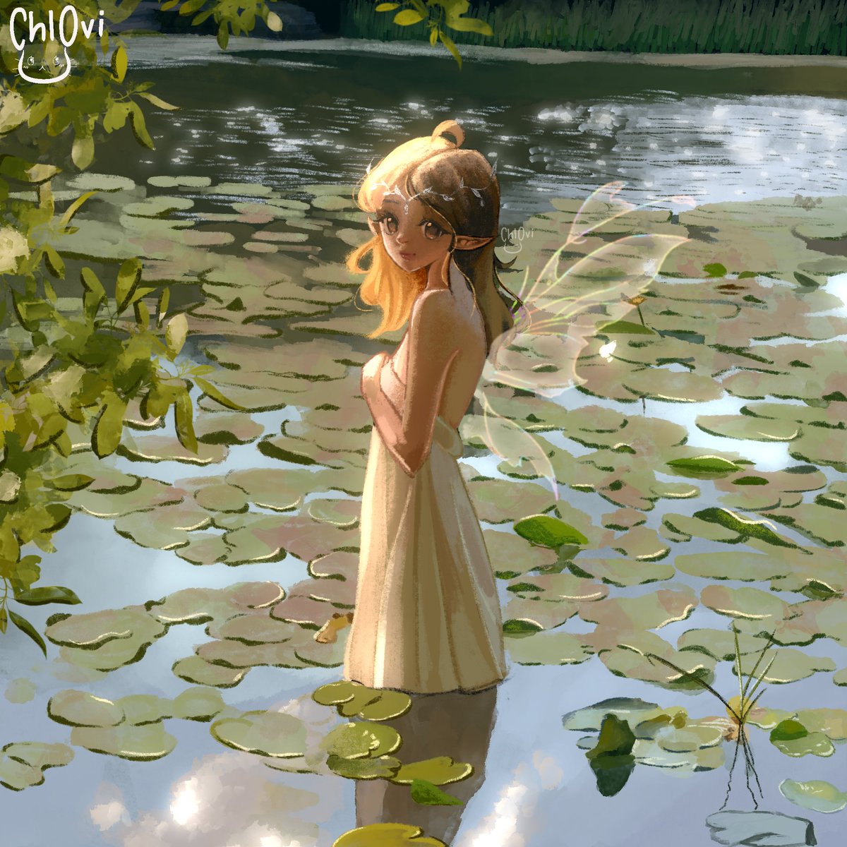 CHLOVII's tweet photo. hiya, this is what ive been up to since i was away from twitter 🪷🍀 
#digitalart #illustrationart https://t.co/JGXzHvP2OV