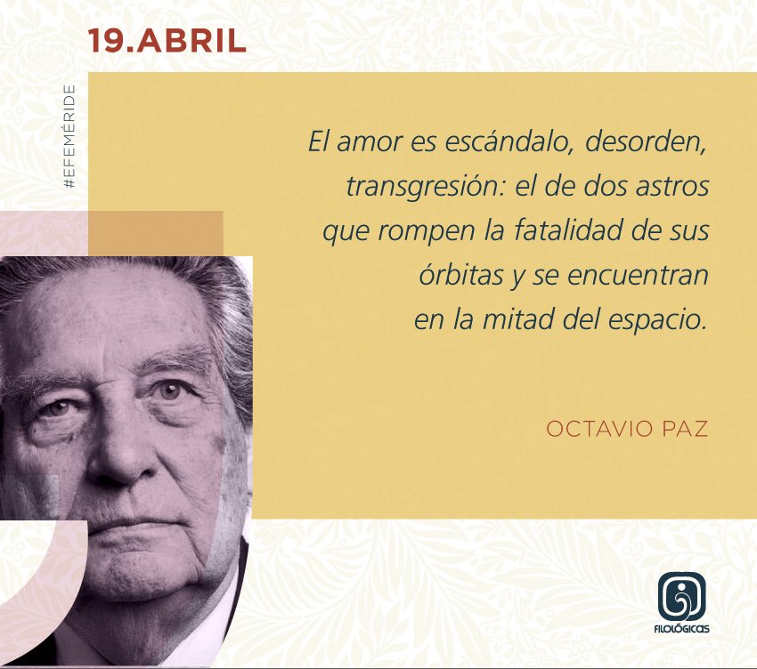 biciclistaDsofa's tweet photo. #DiaInternacionalDeLaPoesía
#GloriaFuertes #JulioCortázar #Salinas #Margarit #Cummings #Thomas #Pizarnik #Storni #MiguelHernández #RafaelAlberti…
Pero para hoy, os traigo a #OctavioPaz https://t.co/I8JzIXmVMS