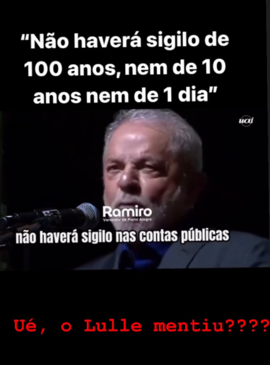 fabiowoficial's tweet photo. A cada dia uma farsa nova.
Hoje, o Desgoverno decretou sigilo de 100 anos para inúmeras informações que deveriam ser amplamente abertas e públicas, contrariando a fala dele mesmo durante a campanha eleitoral de 22. 
O Presidengue segue derretendo. https://t.co/XgwesWEv67