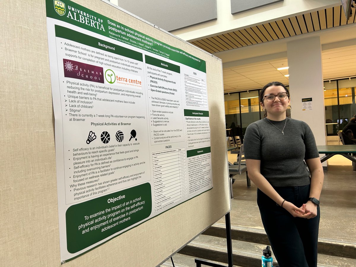 Look at this team go! Here is Hanna, Rebecca, Brooke and Abi presenting their undergraduate research projects and Emily presenting her graduate directed studies project at KSR Research Day! @UAlbertaKSR @BonisteelEmily @brookehebert_