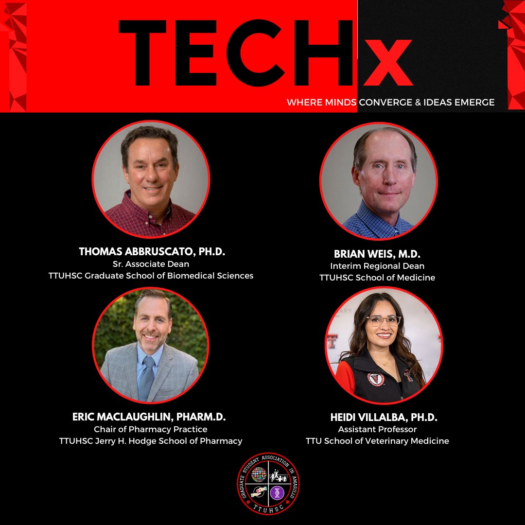 TechX is this Wednesday! The event is open for all #TTUHSC and TTU School of Veterinary Medicine students, faculty and staff. 👉Register Here: bit.ly/3uI7Y9m 📆Date: March 27 📍TTUHSC Jerry H. Hodge School of Pharmacy Harrington Auditorium