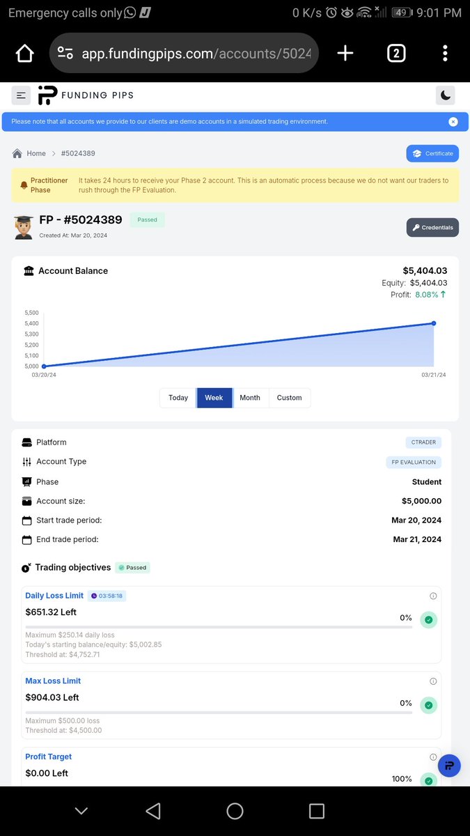 Phase 1 has never been a problem for me let's see how the second goes this time <a href="/fundingpips/">FundingPips</a> &amp; <a href="/Khldfx/">Khaled</a> best team in the business