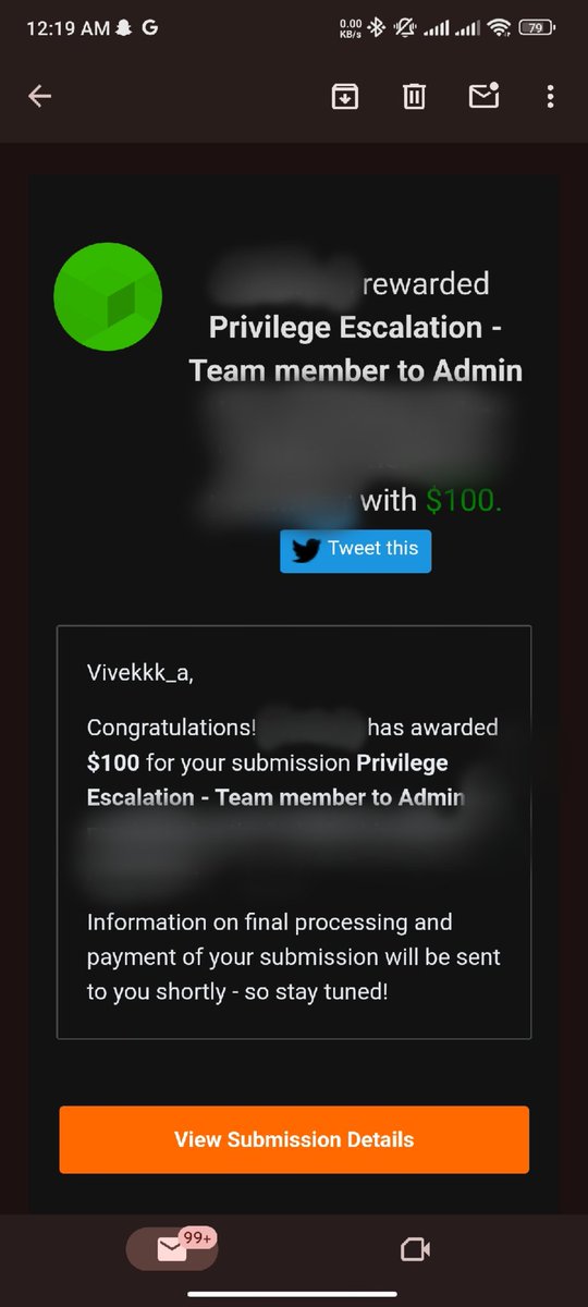 Another bounty $$

Collab with <a href="/Rohan_Lew/">Rohan_lew</a> 😎
<a href="/atif2816/">Atif Alam 🇮🇳</a> 
.
.
.
.
#bugbounty #cybersecurity #hacking #infosec #cybersecurity #bugcrowd #hackerone