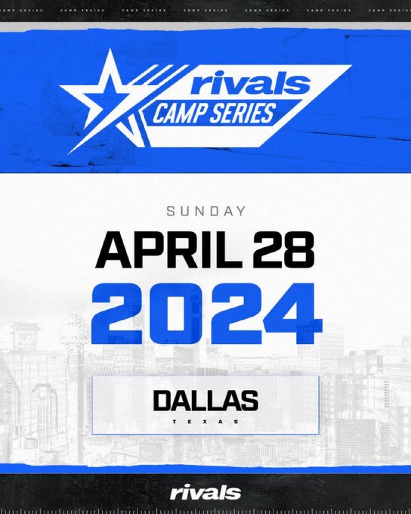 Blessed to receive an invitation to compete at the @RivalsCamp series again. @Rivals_Jeff @Rivals @BHoward_11 @Bdrumm_Rivals @coach_renfro @OL_CoachLeonard @CoachOBrantley @DonnieBaggs_