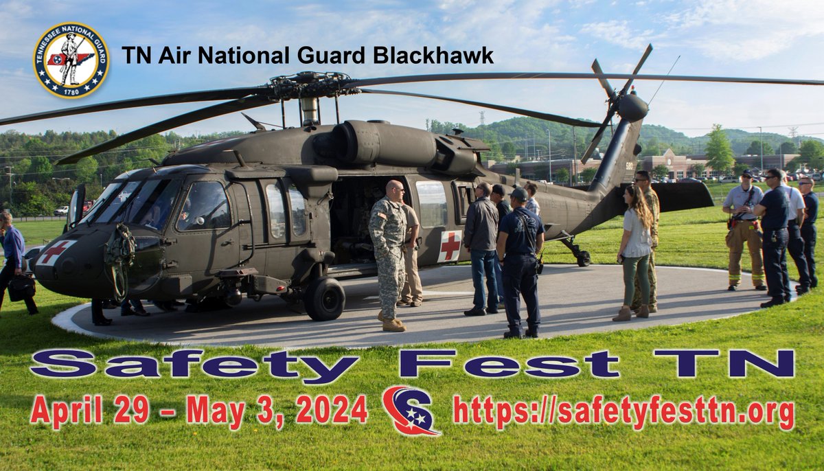 #throwbackthursday! The Tennessee Air National Guard's Blackhawk helicopter at <a href="/y12nsc/">Y-12 NSC</a> during Safety Fest TN 2019. They will be back for <a href="/SafetyFestTN/">SafetyFestTN</a> 2024. Save the Dates | April 29 - May 3, 2024.