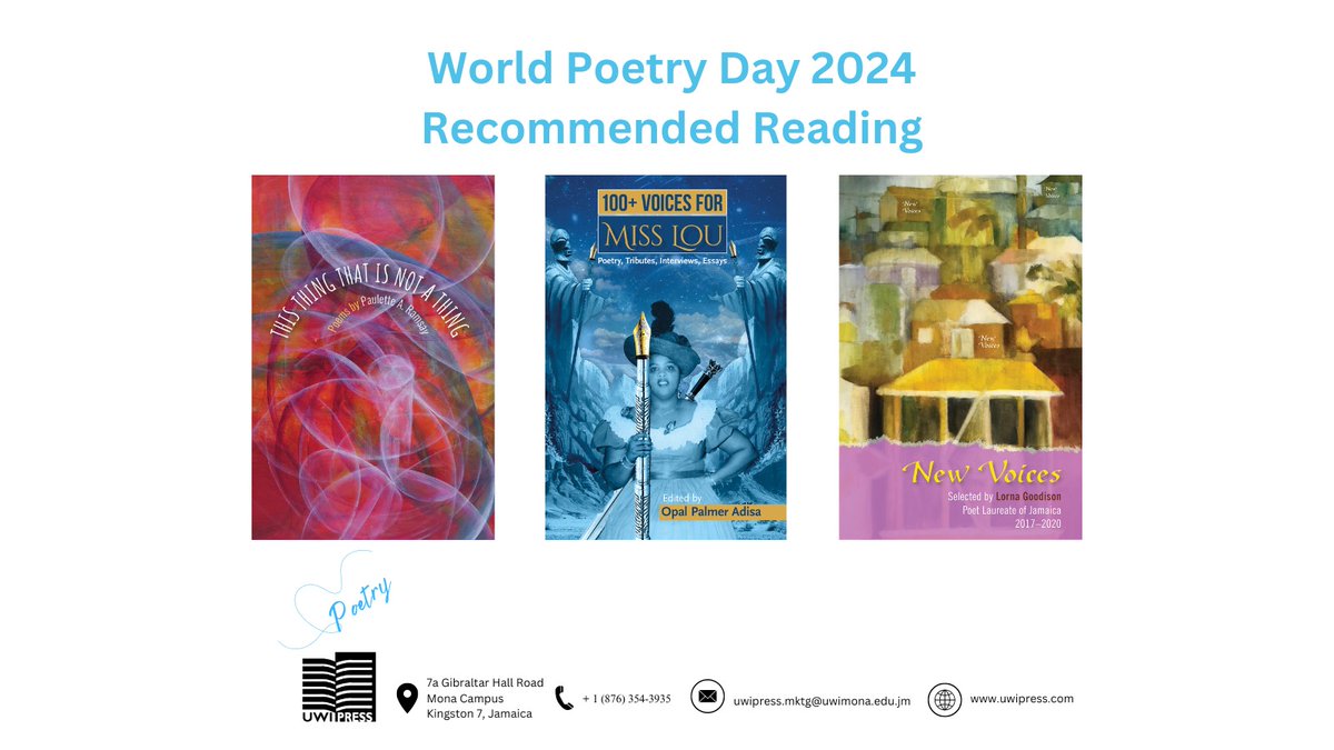 Our recommended reading for World Poetry Day! #UWIPress #WorldPoetryDay2024