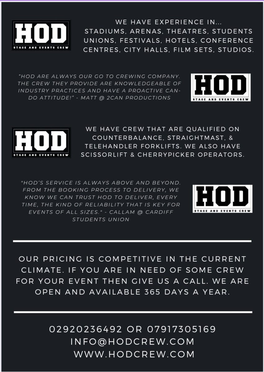 Hands On Deck Stage Crew Ltd (@hodcrew) on Twitter photo 