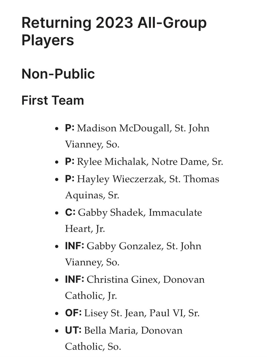 Thank You NJ.com @Jake_Aferiat for the recognition. Humbled to be part of this list with so many deserving athletes. Grateful for my coaches and each of my teammates. Excited for the 2024 HS 🥎season. 💙🤍🩶@Donovansoftbal1 @Chris_ginex2025 @olivia_kurth…