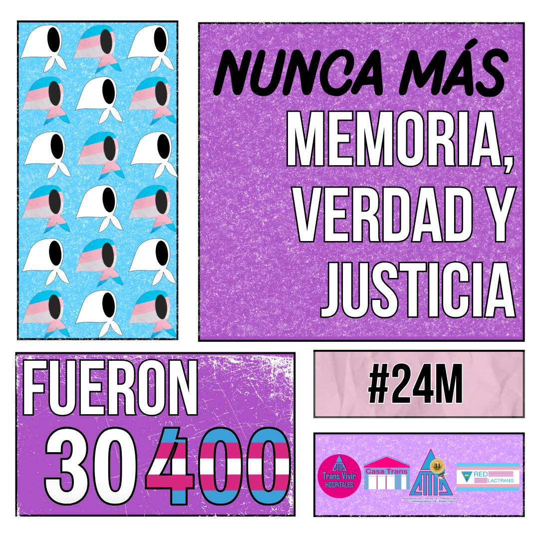 📣 #24M Día de la memoria por la verdad y la justicia

#NuncaMás #30400compañerxsdesaparecidxspresentes

@abuelasdifusion @madres_plaza @hijos_capital @espacio_memoria