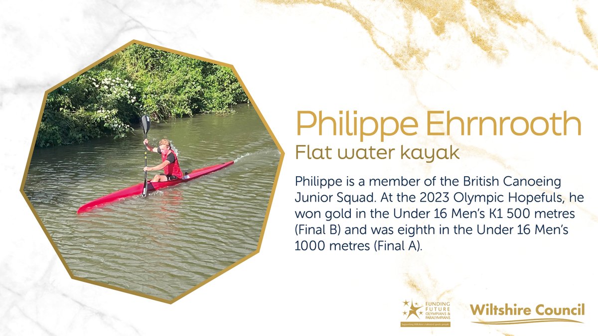 wiltscouncil's tweet photo. Devizes flat water kayaker Philippe Ehrnrooth receives the next grant #FFOP https://t.co/E7VOe0RNKX