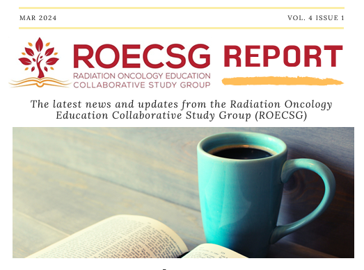 Check out the new edition of the @ROECSG Report here: tinyurl.com/4964ssp7 Topics include: - #ROECSG24 Spring Symposium - Second look event trends - The @AtTheBeam podcast - #RadOnc #MedEd recent pub digest Thanks to editors @AnnaLaVigneMD @jaguaranna27!