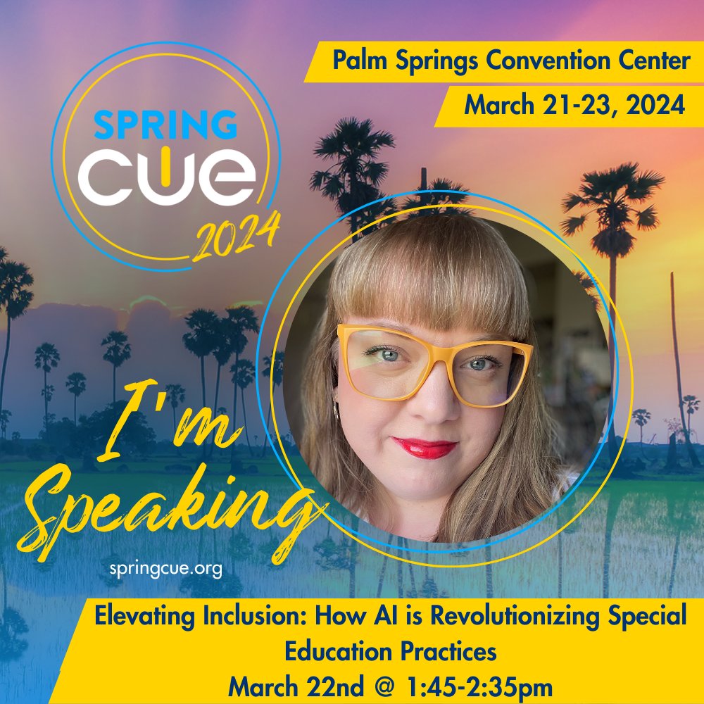 CommonSenseEd's tweet image. Want to know more about how #AI can help your #SPED educators work smarter and not harder? We&apos;re discussing how #AI is changing how educators prepare lessons for their classrooms with students with diverse needs. Stop by @KristinOropeza&apos;s session tomorrow at 1:45pm! #SpringCUE
