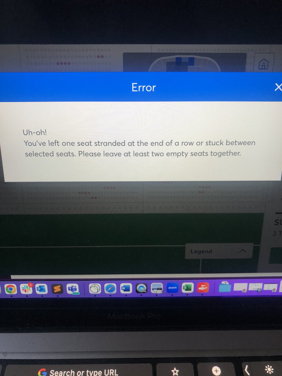 Wow <a href="/Ticketmaster/">Ticketmaster</a> why are you forcing me to buy seats in a different section out of my price range just because you want “two seats empty together”. Let me pick my seats!!