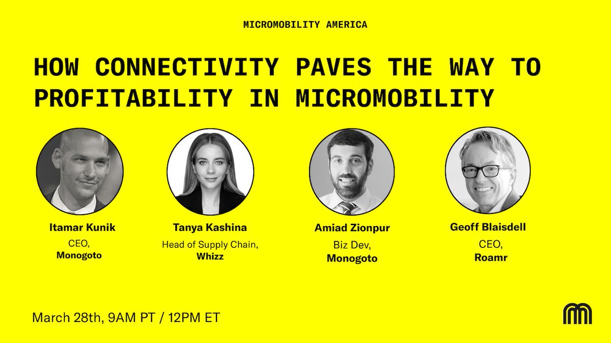 Webinar: The micromobility industry cannot exist without connectivity. Next week come join our expert panel to learn how software-defined connectivity is becoming a key factor in paving the way to profitability. us02web.zoom.us/webinar/regist…