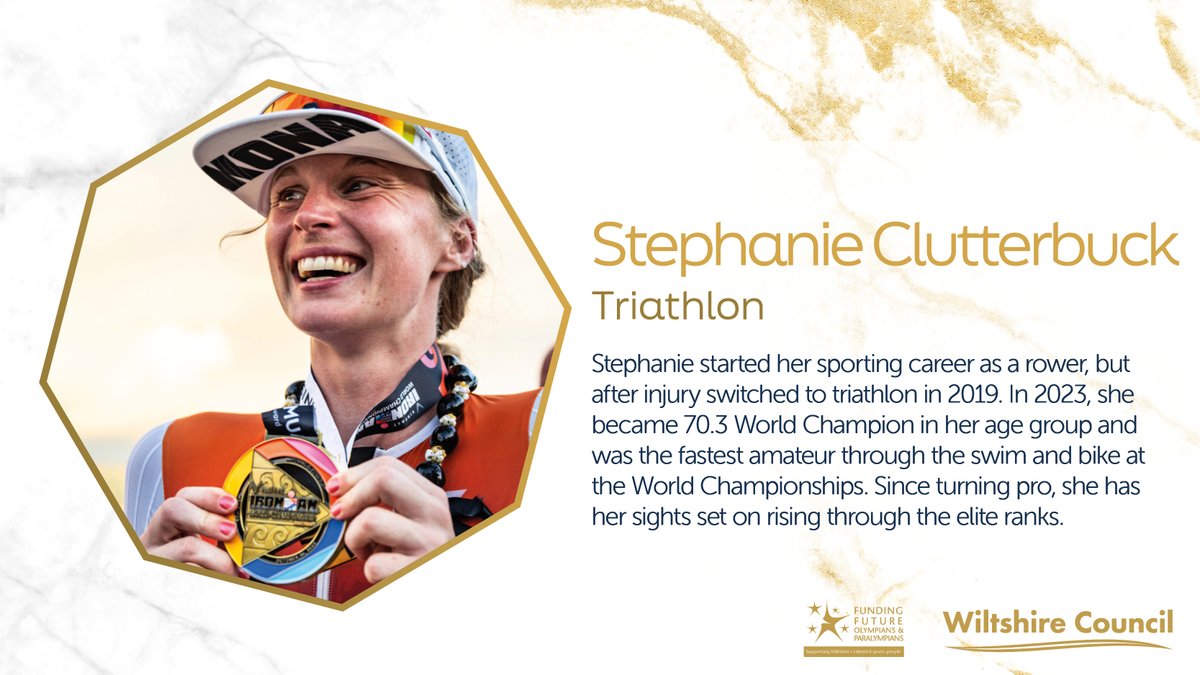 wiltscouncil's tweet photo. The next grant goes to triathlete Stephanie Clutterbuck, from Chippenham #FFOP https://t.co/63NWJLT5w3