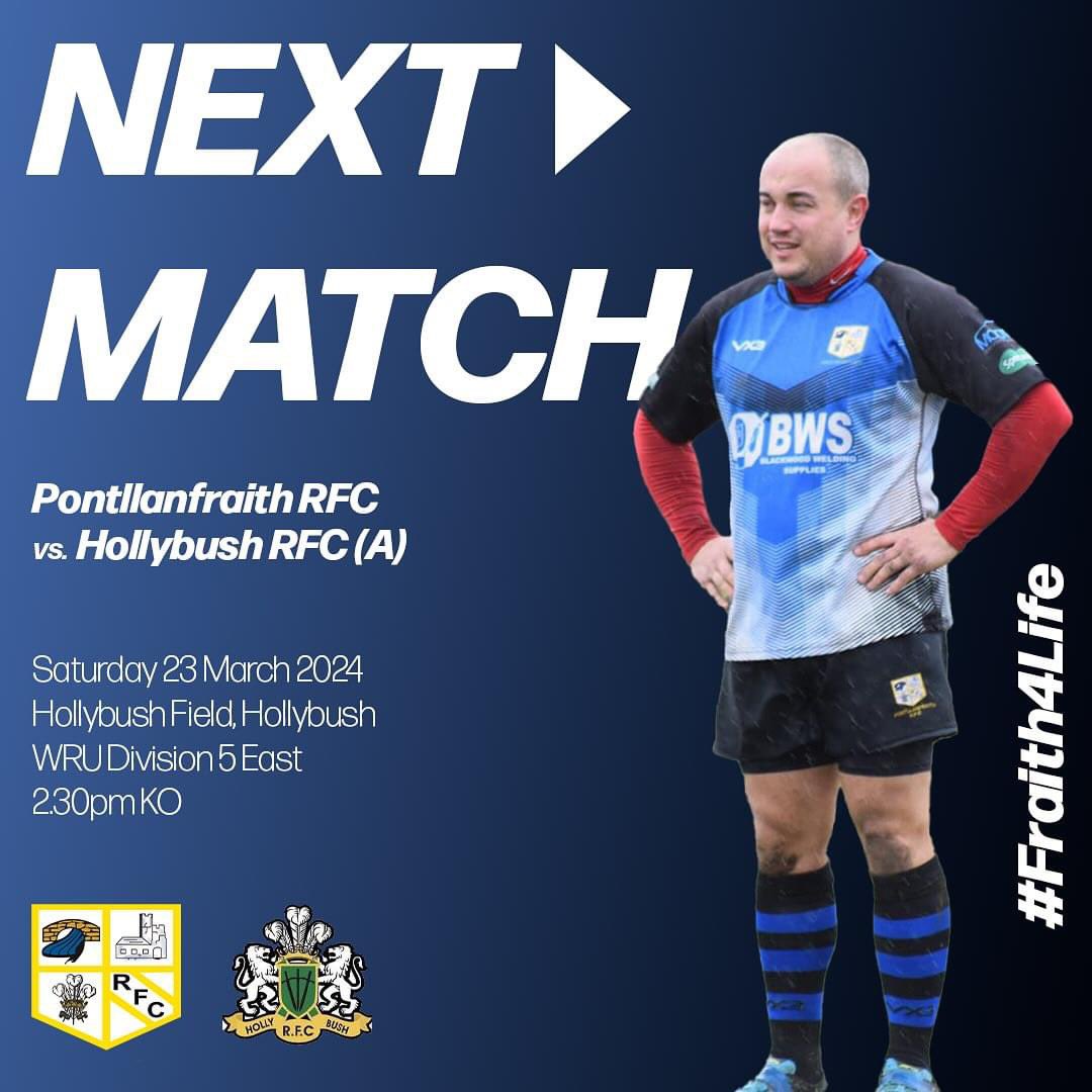 PontRugby's tweet photo. Back to it.
๐ Hollybush RFC
๐Hollybush Field
๐ Saturday 23 March
โฑ๏ธ 2:30pm KO
#PontllanfraithRFC #Fraith4Life #F4L #Rugby #Rugbygram #RugbyUnion #WelshRugby ๐ด๓ ง๓ ข๓ ท๓ ฌ๓ ณ๓ ฟ #Wales #TopTableClash #GrassrootsRugby #InchsCider https://t.co/U0159OJtRu