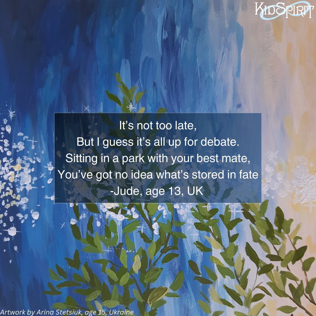 kidspiritonline's tweet photo. Happy International Poetry Day! In his new poem, UK-based writer Jude reminds us that it’s never too late to make a change.
https://t.co/XG78WsseiL
#kidspirit #internationalpoetryday #poetry https://t.co/A344Lq498E