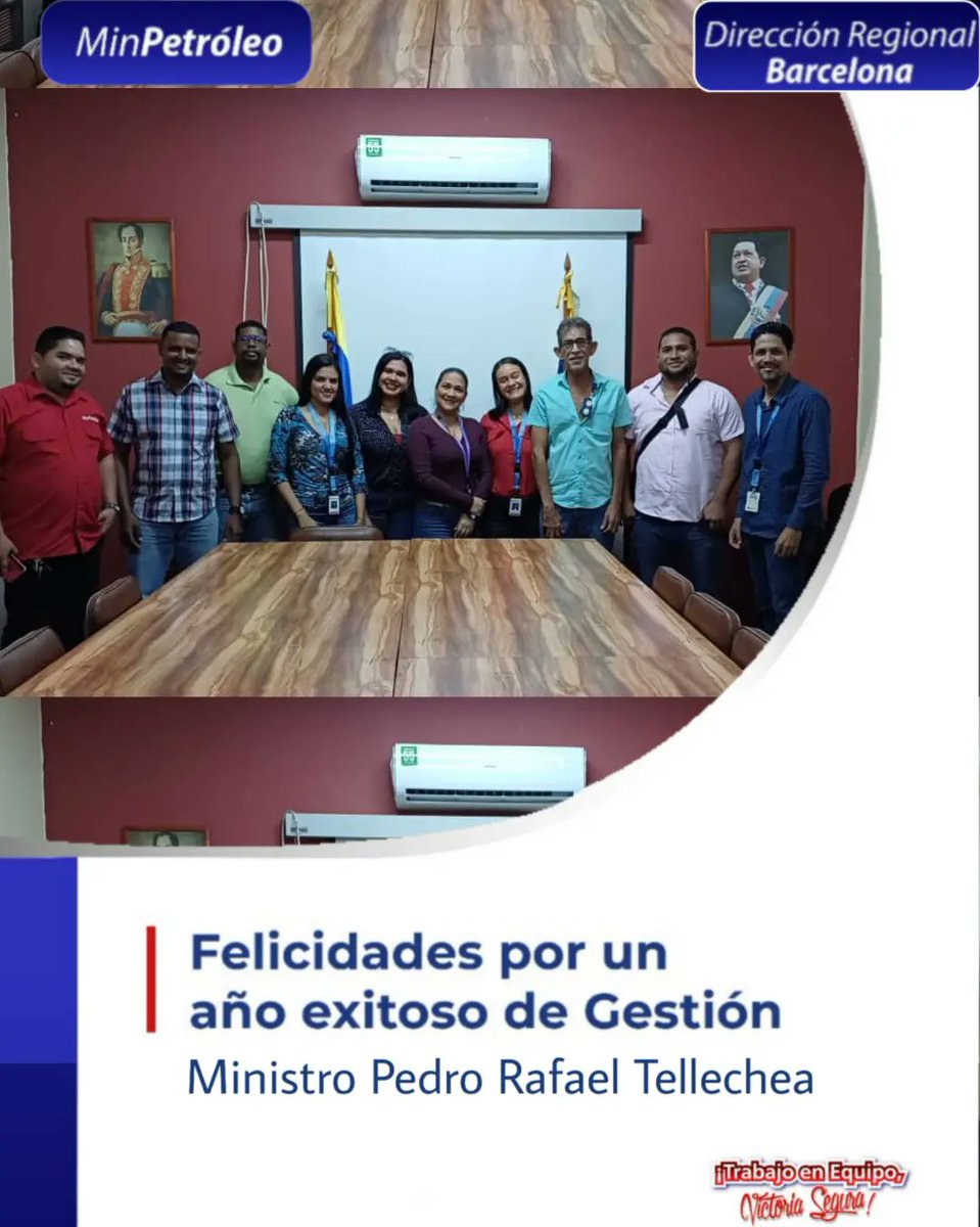 minhidrodrb's tweet photo. 🇻🇪 La Dirección Regional Barcelona del Ministerio del Poder Popular de Petróleo, felicita y acompaña a nuestro ministro, Pedro Rafael Tellechea (@tellechearuiz), en el júbilo por su primer año de gestión.

#MinPetróleo #DirecciónRegionalBarcelona #MinPetróleoDRB https://t.co/QSRxrY19e3