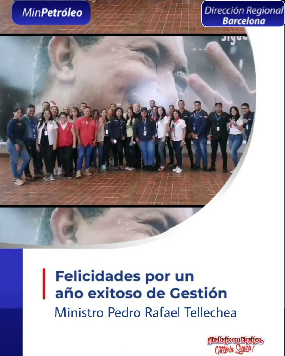 minhidrodrb's tweet photo. 🇻🇪 La Dirección Regional Barcelona del Ministerio del Poder Popular de Petróleo, felicita y acompaña a nuestro ministro, Pedro Rafael Tellechea (@tellechearuiz), en el júbilo por su primer año de gestión.

#MinPetróleo #DirecciónRegionalBarcelona #MinPetróleoDRB https://t.co/QSRxrY19e3