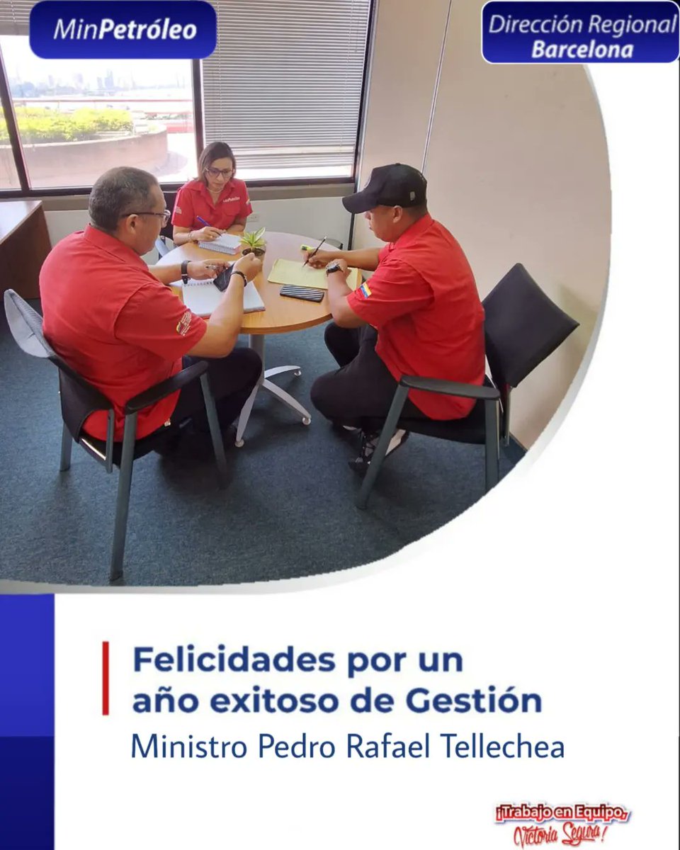 minhidrodrb's tweet photo. 🇻🇪 La Dirección Regional Barcelona del Ministerio del Poder Popular de Petróleo, felicita y acompaña a nuestro ministro, Pedro Rafael Tellechea (@tellechearuiz), en el júbilo por su primer año de gestión.

#MinPetróleo #DirecciónRegionalBarcelona #MinPetróleoDRB https://t.co/QSRxrY19e3