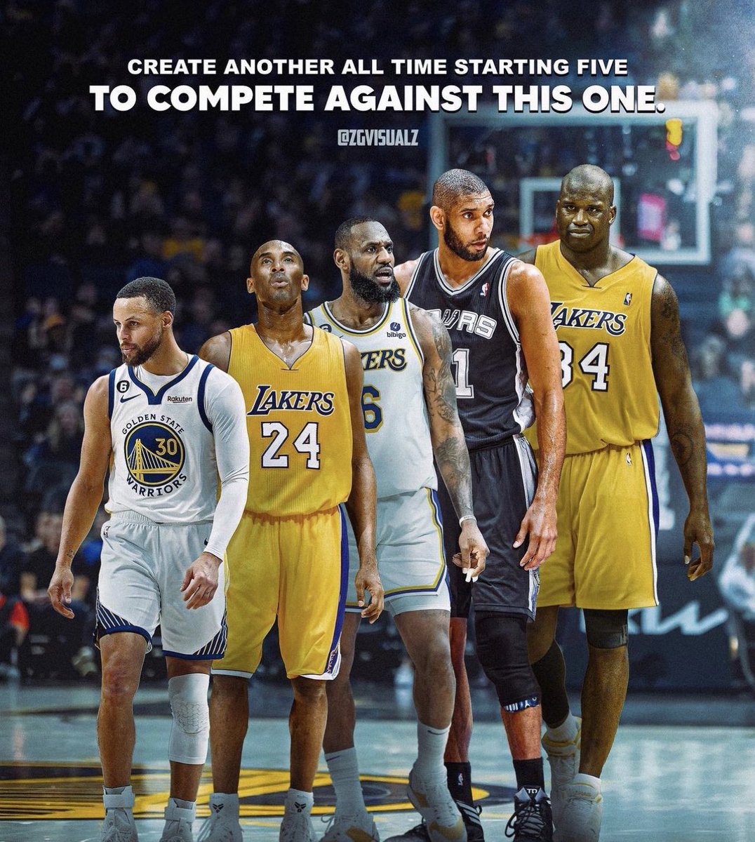 TheHoopCentral's tweet photo. Create an All-Time starting five to compete against this one. 🤔

(via @zgvisualz1) https://t.co/dw0UKWOp6b