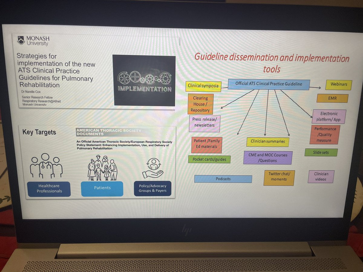 Really thorough presentation from Prof Carly Rochester on the new @atscommunity @PR_Assembly #CPG with consideration of the evidence-based recommendations, unmet research needs and strategies for implementation. With thanks to the panel @suryapbhatt @TomCascinoMD @LinzyWolloff 💻