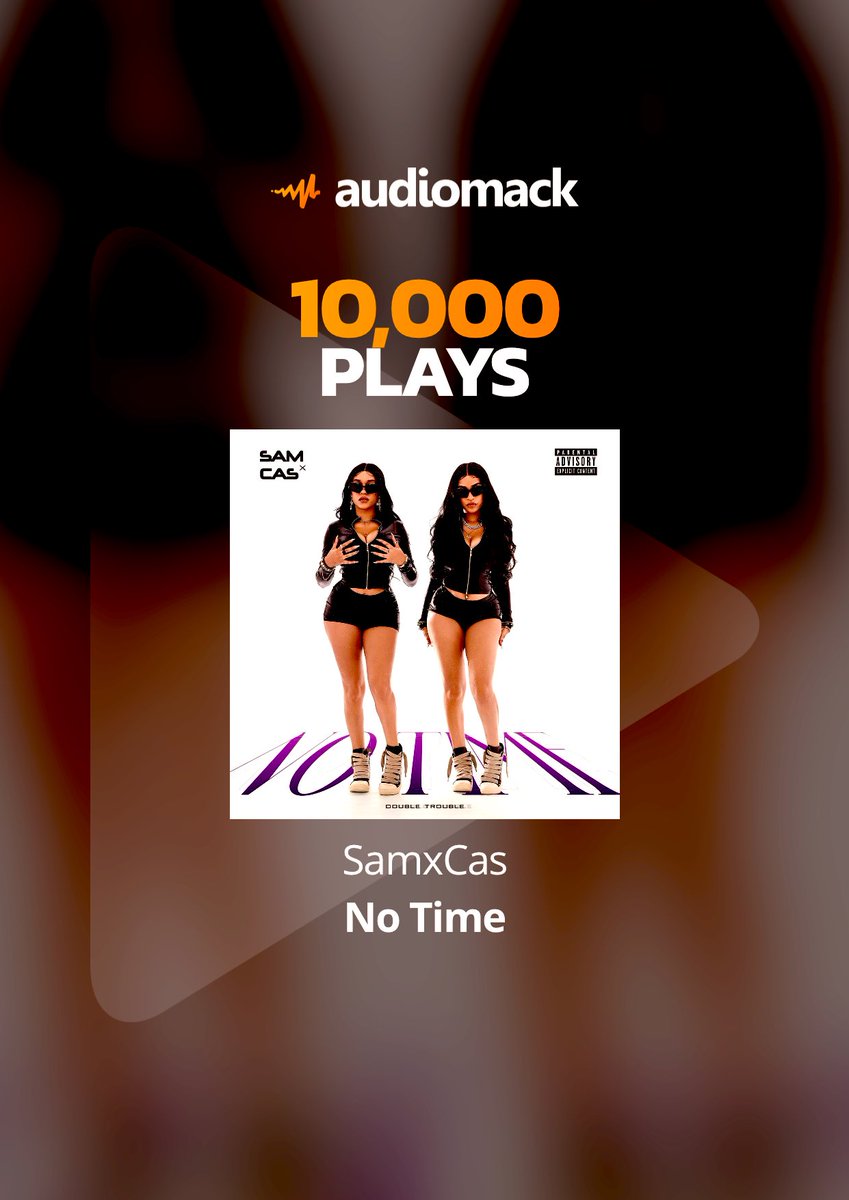 gifthauz's tweet image. Congratulations 🎊 @SamXCas_ #NoTime just hit 10,000 plays on @audiomack cc @audiomackafrica