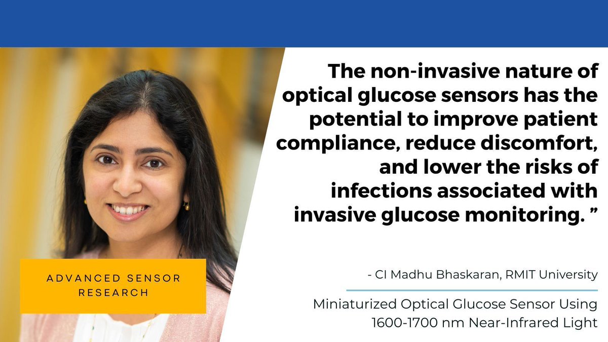 Non-invasive near-infrared spectroscopy-based optical glucose sensing faces challenges due to the strong absorbance of NIR light by water and the need for complex equipment. Here, four distinct glucose fingerprints are identified. 
PAPER: buff.ly/3TGxgOU
@madhu_bhaskaran