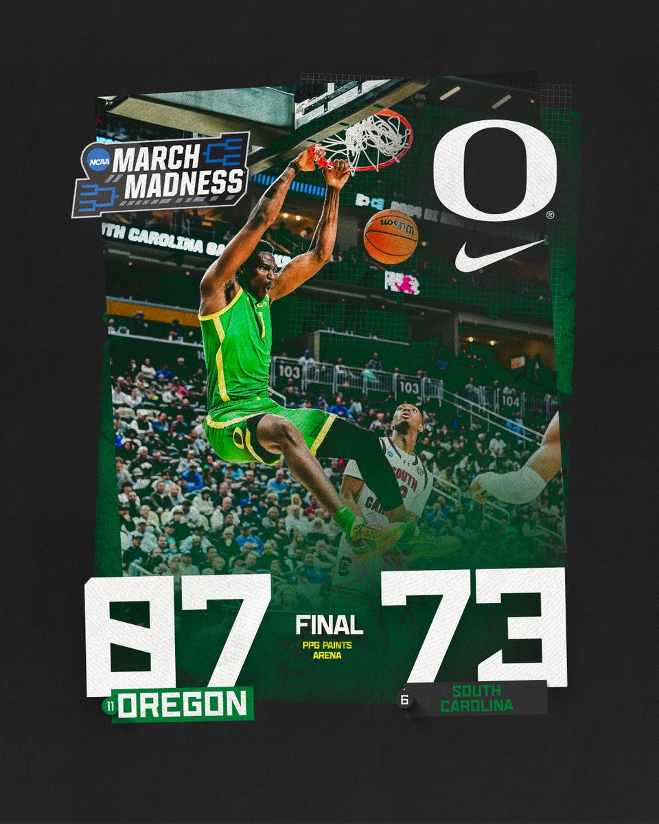 Flying into the Round of 32! #GoDucks x @MarchMadnessMBB