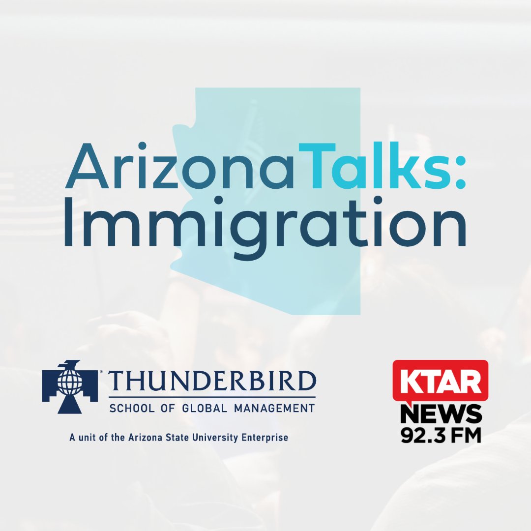 We're looking forward to seeing you on Tuesday at @Thunderbird! Excited to be partnering with @KTAR923 and @Thunderbird; we'll be joined by @LuisAcosta22, @broomheadKTAR, @sherifflamb1, @gregstantonaz, and @AZHCCMonica Come gain a deeper understanding of immigration policy!