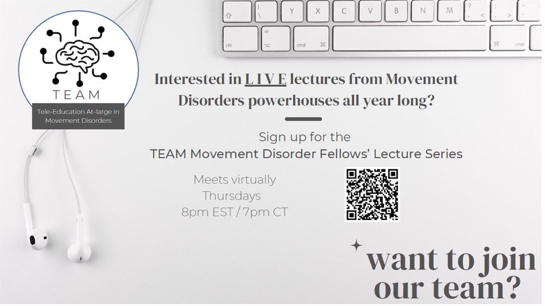 Join TEAM tonight at 8pm EST to learn how and when to utilize #palliativecare for #Parkinsons and #Parkinsonisms with this week’s speaker @JoriFleisher 

#MovementDisorders #NeuroX #NeurologyRF #Neurology