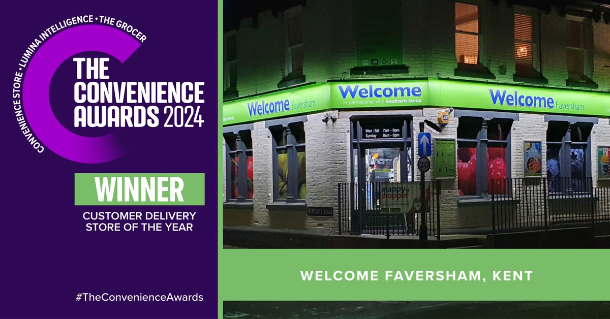 Bringing home the title of Customer Delivery Store of the Year is… Welcome Faversham, Kent - Congratulations! #TheConvenienceAwards