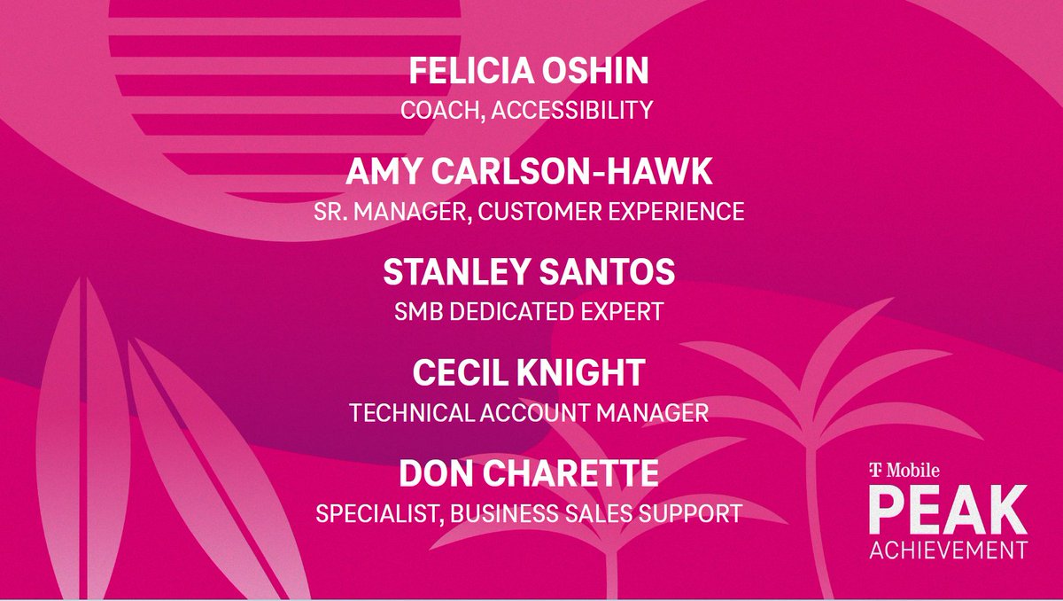 Our <a href="/TmobileBusiness/">T-Mobile Business</a> Customer Support #PEAK24 winners are living it up in Maui! Stanley, Felicia, Cecil, Don, and Amy, you are truly the best of the best. Enjoy a beautiful week of relaxation, adventure, &amp; VIP treatment. You've earned it! 🍍