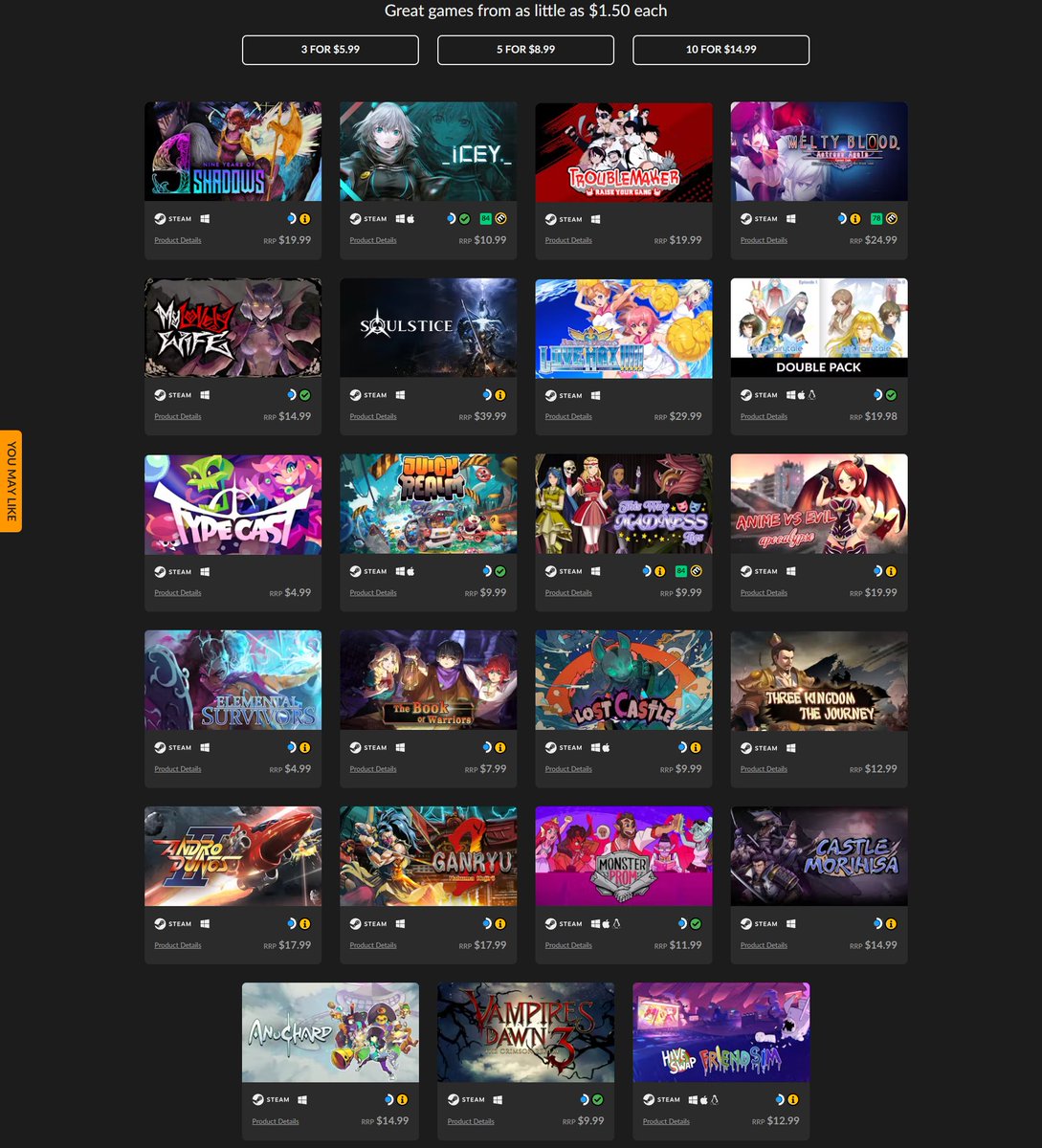 KaroshiMyriad's tweet photo. Fanatical's "Build Your Own Bento Bundle 4" deal has been extended. The Steam bundle includes "Melty Blood Actress Again Current Code" as a choice.
https://t.co/AjdseD7Jah #mbaac https://t.co/HMEA3XeDdR