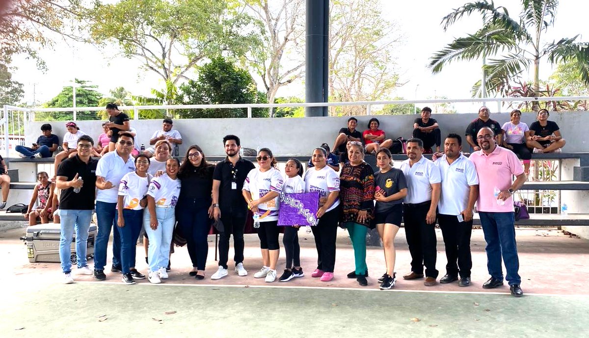 Junta_QR's tweet photo. Con el objetivo de fomentar la #ParticipaciónCiudadana2024 mediante el deporte el @IEQROO_oficial en conjunto con el #INEQRoo llevó a cabo el Cuadrangular de Voleibol https://t.co/WuaCIio34S