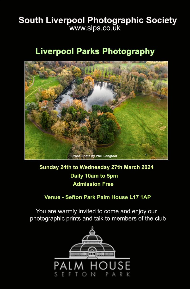 Our exhibition 'Liverpool Parks Photography' is at Sefton Park Palm House from THIS SUNDAY! Come along and see fantastic photographic prints of Liverpool's beautiful parks, and also meet our members who will be on hand during the exhibition. 24 - 27 March, 10am to 5pm