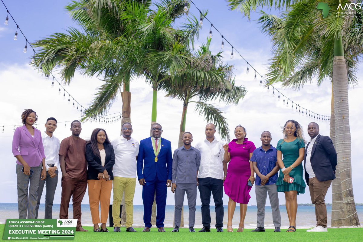 Today, 21st March 2024, President of Africa Association of Quantity Surveyors (AAQS) in a group photo with TIQS Members the host of the AAQS Executive Council Meeting (EXCOM) at Ramada Resort,
Dar es Salaam Tanzania 🇹🇿

#AAQSTIQS2024
#AAQS 
#TIQS