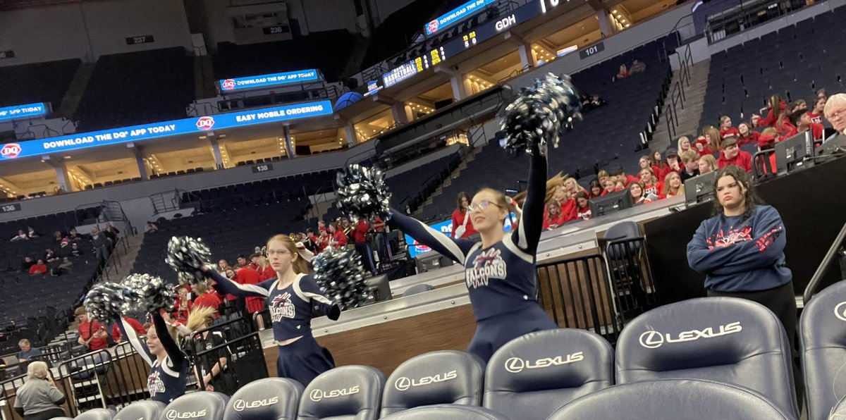 KienitzRachel's tweet photo. The MSHSL State Boys Basketball closes out quarterfinal action at the Target Center, with a Class A matchup between Goodue and Fertile-Beltrami!  Flash the Falcon and the Fertile-Beltrami Cheer Team are ready for a Victory!!
@MSHSLjohn https://t.co/mm4jFgjX7V